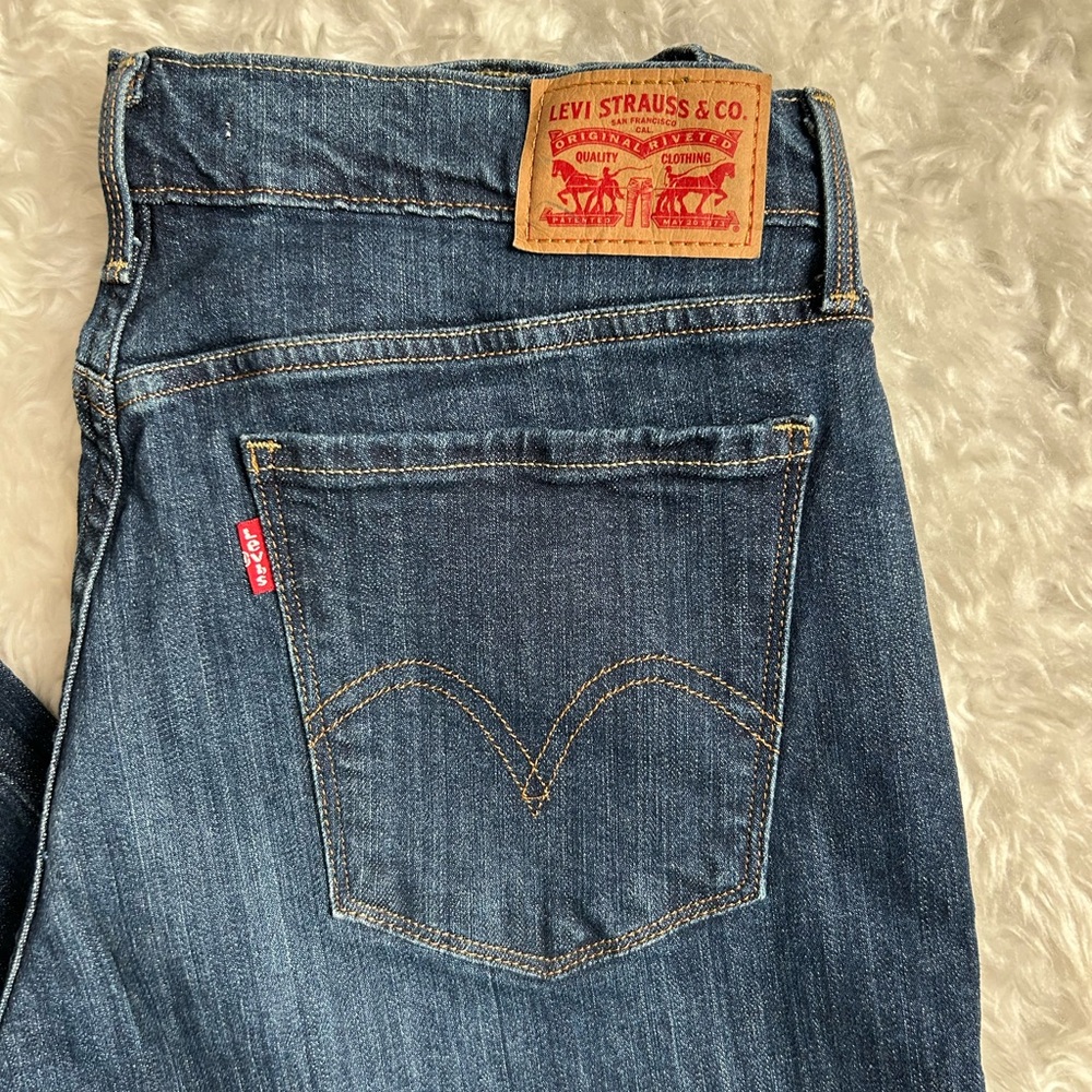 Levi's Women's Dark Blue 505 Straight Jeans 30 - Picture 5 of 13